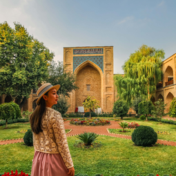 A Girl Admiring Tashkent Culture